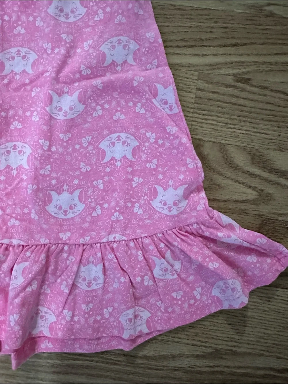 Girls Pink Kitty-Print Casual Summer Dress